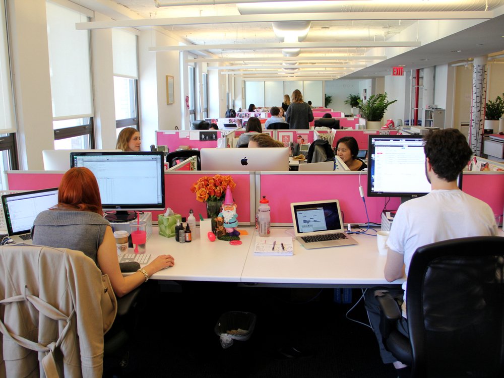 Workers in the Birchbox office.